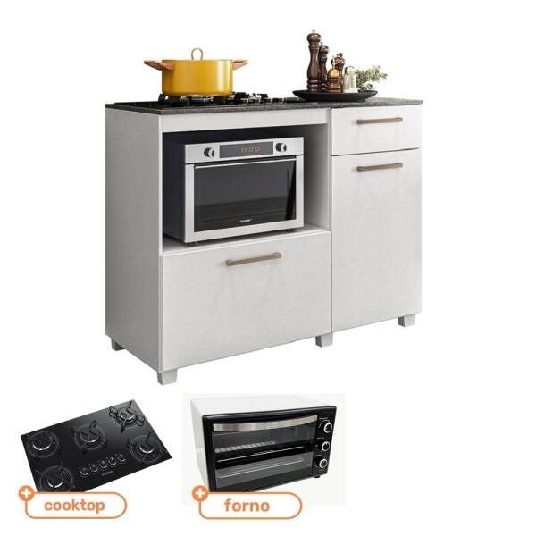 Kit Balcão de Cozinha MOOB com Cooktop Itatiaia 5 bocas e Forno Eletrico Best 56 L 127V - 1