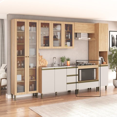 Balc p/Forno 800x880x520 mm 1 Gav Marrom/Mel/Off White