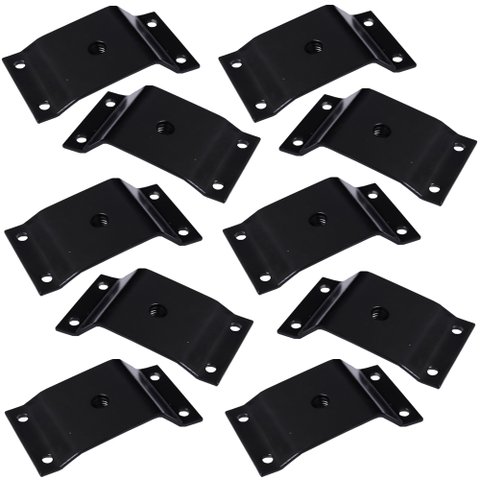 Kit 10 Chapinhas Chapa Inclinada 10º Fixação Pés Palito Rosca 5/16 Preto