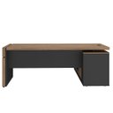 Ver imagem 3 de Mesa para Escritório em L Diretor com 1 Porta de Correr Nogal/Preto