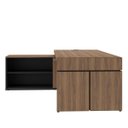 Ver imagem 2 de Mesa para Escritório em L Diretor com 1 Porta de Correr Nogal/Preto