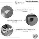 Ver imagem 5 de Mesa para Escritório em L Diretor com 1 Porta de Correr Nogal/Preto
