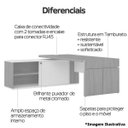 Ver imagem 6 de Mesa para Escritório em L Diretor com 1 Porta de Correr Nogal/Preto