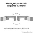 Ver imagem 7 de Mesa para Escritório em L Diretor com 1 Porta de Correr Nogal/Preto