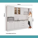 Ver imagem 6 de Cozinha Milla Vern 14 Portas 3 Gavetas MDF 310cm Branco Móveis Carraro