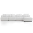 Ver imagem 3 de Sofá 5 Lugares com Chaise Direito Sala Living 328cm Arlo F04 Bouclê Off White - Lyam Decor