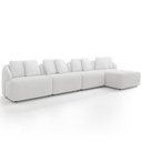 Ver imagem 2 de Sofá 5 Lugares com Chaise Direito Sala Living 328cm Arlo F04 Bouclê Off White - Lyam Decor