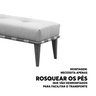 Recamier Quebec Decorativo Madeira Maciça 4 pés Suede Bege - Zahav Estofados - 4