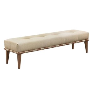 Recamier Quebec Decorativo Madeira Maciça 4 pés Suede Bege - Zahav Estofados