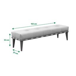 Recamier Quebec Decorativo Madeira Maciça 4 pés Suede Bege - Zahav Estofados - 5