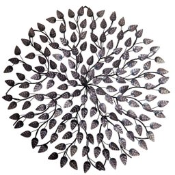 Mandala Folhada em Ferro 1m Cor Preta:preto - 1