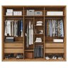 Guarda Roupa Casal 6 Portas Espelho 4 Gavetas Marrom Reflex - 5