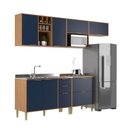 Ver imagem 2 de Cozinha Compacta Domus 6 Portas 5 Gavetas Nogal/royal - Hecol Móveis