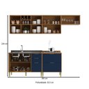 Ver imagem 4 de Cozinha Compacta Domus 6 Portas 5 Gavetas Nogal/royal - Hecol Móveis