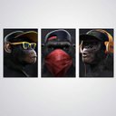 Ver imagem 1 de Quadro Decorativo Macaco Fone Ouvido Gangue Musical
