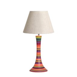 Abajur Colorido Grande de Cerâmica para Sala com Cúpula de Tecido - 2