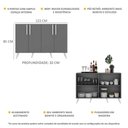 Ver imagem 4 de Aparador Buffet 4 Portas Retrô Viena Multimóveis V3606 Grafite/Branco