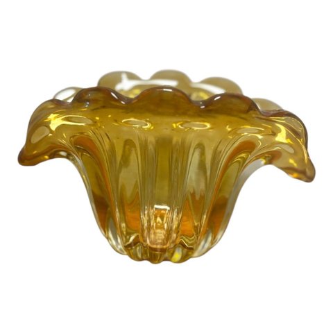 Vaso Tipo Murano de Vidro Âmbar m 15 x 11cm | Casa Del Grande