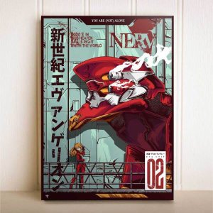 Placa Decorativa Anime Neon Genesis Evangelion EVA 02
