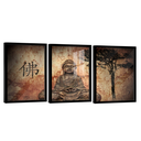 Ver imagem 1 de Conjunto de Quadros Trio Buddha Statue Wall -- Br Artes