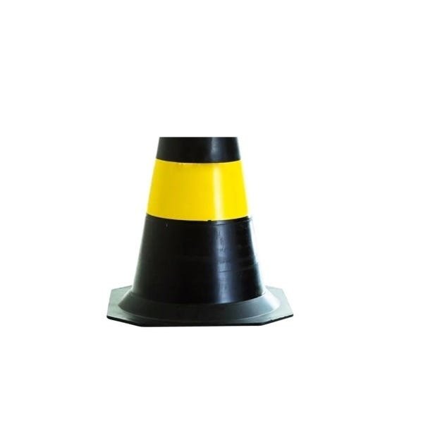 5x Cone Sinalização Rígido Plt 75cm Trânsito Epi - Preto/Amarelo - 4