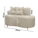 Ver imagem 6 de Sofá Namoradeira Orgânico Grécia 2 Lugares 145cm Bouclê:bouclê Bege