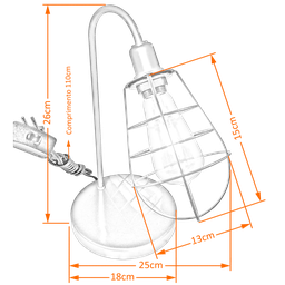 Abajur de Quarto Luminária Industrial Aramado Lampshape Pta - 2