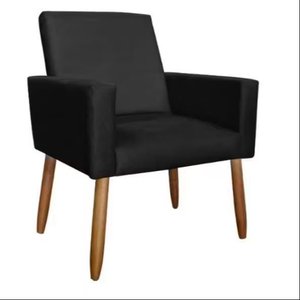 Poltrona e Cadeira Nina para Escritório, Closet, Sala de Jantar e Recepção - Preto - Jrc Moveis