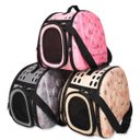 Ver imagem 2 de Bolsa De Transporte Pet Avião Para Cães E Gatos - Cinza - Rosa