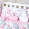 Kit Trança Berço Nuvem Menina Com Capa Impermeável 13 Peças - 4