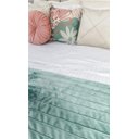 Ver imagem 2 de Peseira Drapeada Line Dupla Face em Veludo Cama Casal Cor:verde Menta