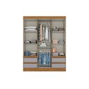Ver imagem 3 de Guarda Roupa Casal 3 Portas e 4 Gavetas Briz Lema B55 Nature/cinza - Henn
