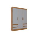 Ver imagem 1 de Guarda Roupa Casal 3 Portas e 4 Gavetas Briz Lema B55 Nature/cinza - Henn