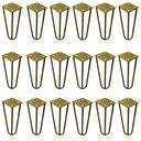 Ver imagem 1 de Kit 18 Pés de Metal 15 CM Hairpin Legs Mesas de Centro Puffs Dourado
