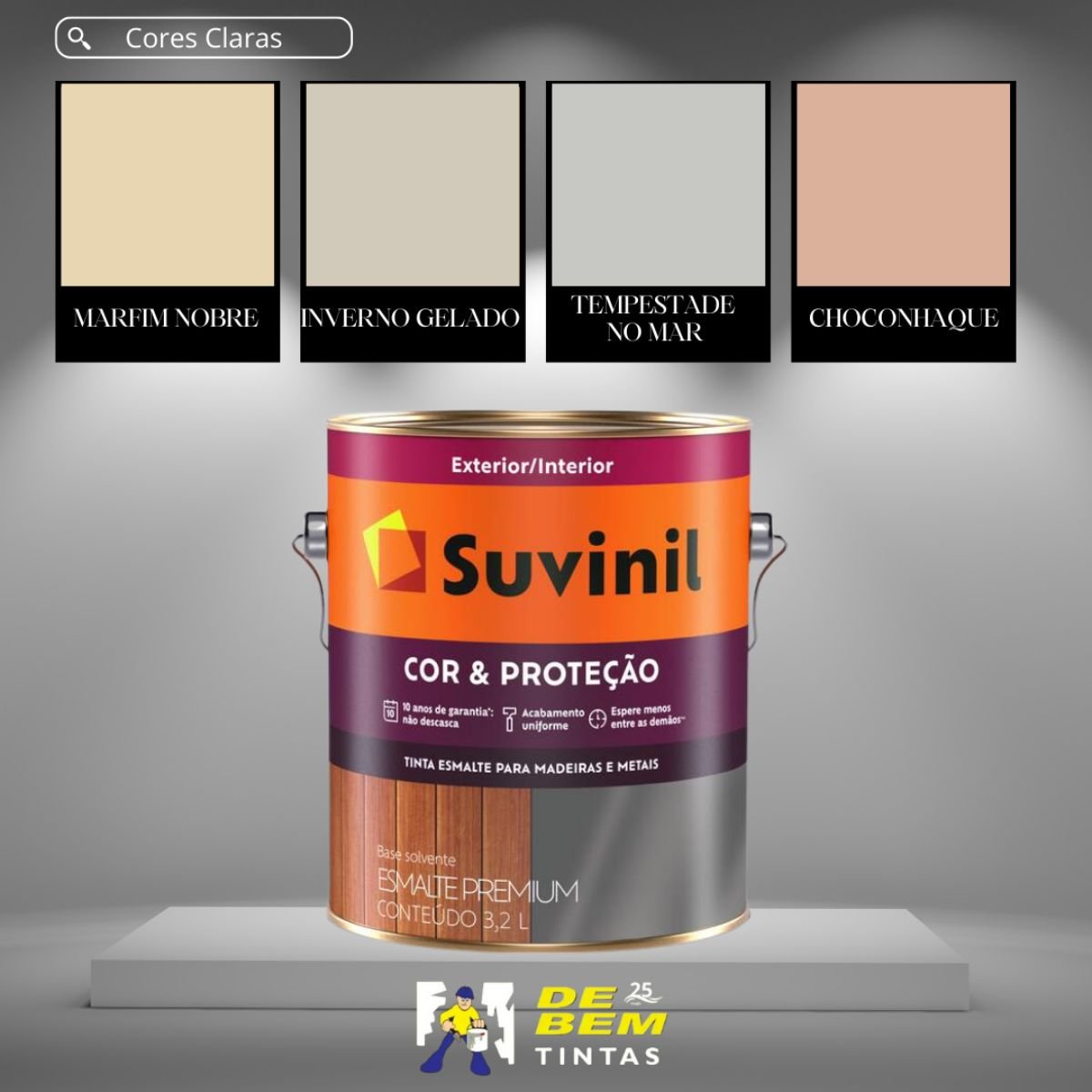 Base A2 Esmalte Cor &amp; Proteção Acetinado 3,2l | Suvinil Bases - 2