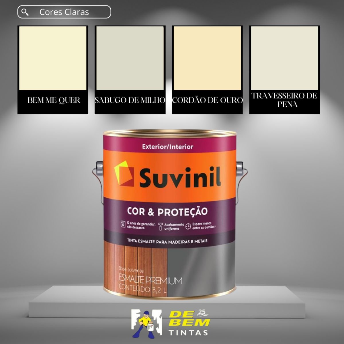 Base A2 Esmalte Cor &amp; Proteção Acetinado 3,2l | Suvinil Bases - 3