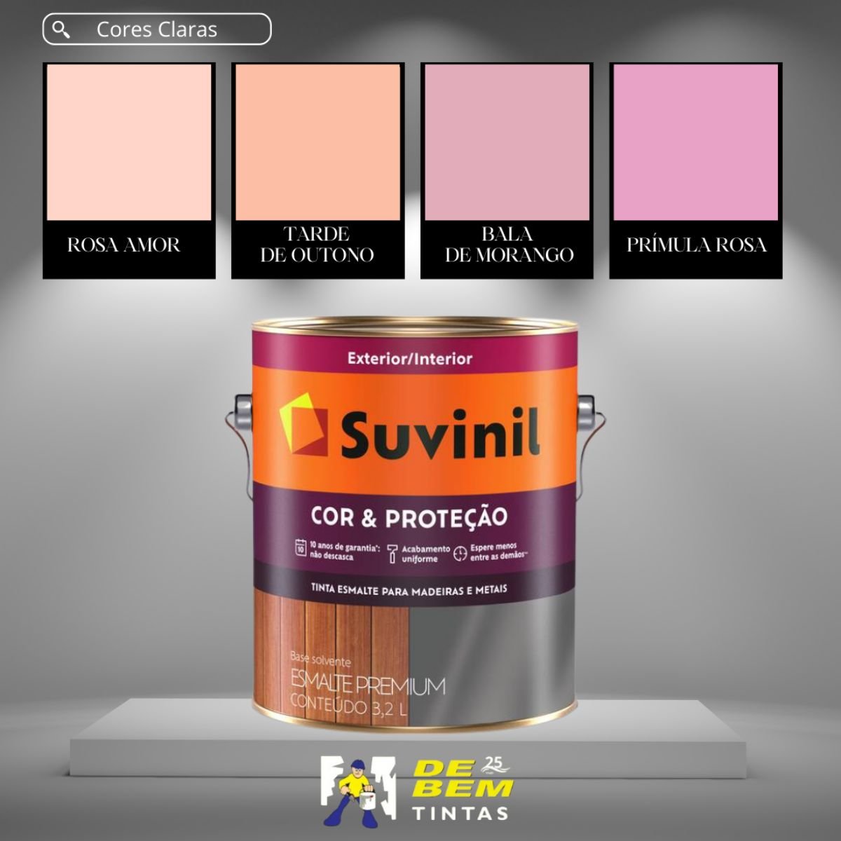 Base A2 Esmalte Cor &amp; Proteção Acetinado 3,2l | Suvinil Bases - 4