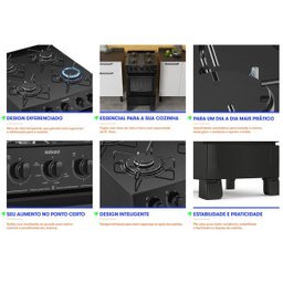 Fogão Essencial 4 Bocas com Acendimento Automático - Itatiaia Unica - 3
