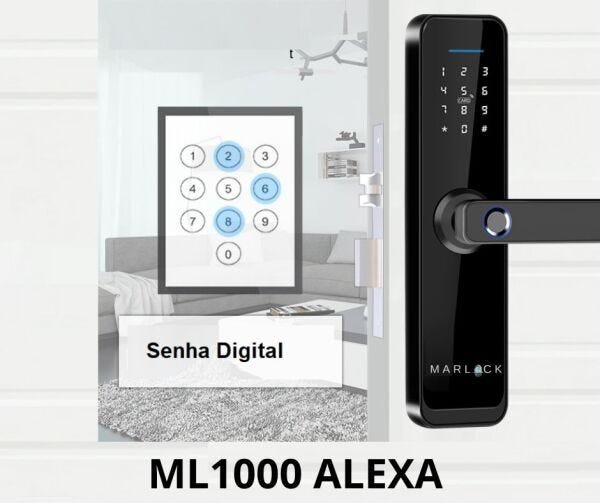 Fechadura Digital Principal Com Biometria: Ml1000 Alexa - 2