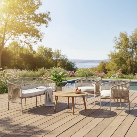 Conjunto 3 Peças Sofa e Poltronas Estofadas Leblon Fratini