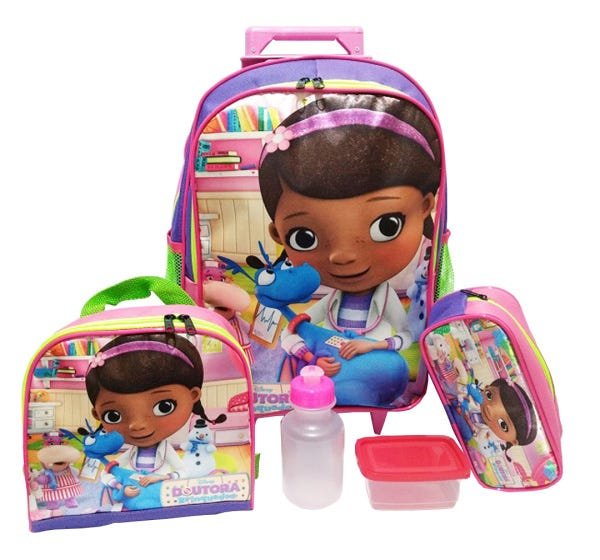 Kit Mochila Infantil Doutora Brinquedos Com Rodinhas - 1