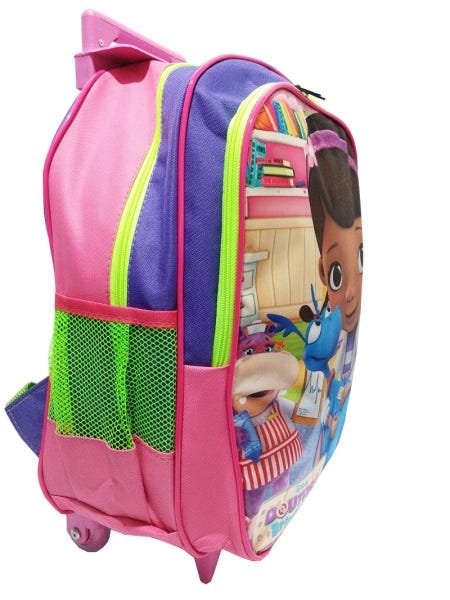 Kit Mochila Infantil Doutora Brinquedos Com Rodinhas - 3