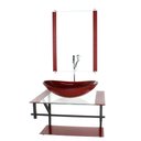 Ver imagem 2 de GABINETE DE VIDRO PARA BANHEIRO 60CM AP CUBA OVAL VERMELHO CEREJA