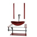 Ver imagem 1 de GABINETE DE VIDRO PARA BANHEIRO 60CM AP CUBA OVAL VERMELHO CEREJA