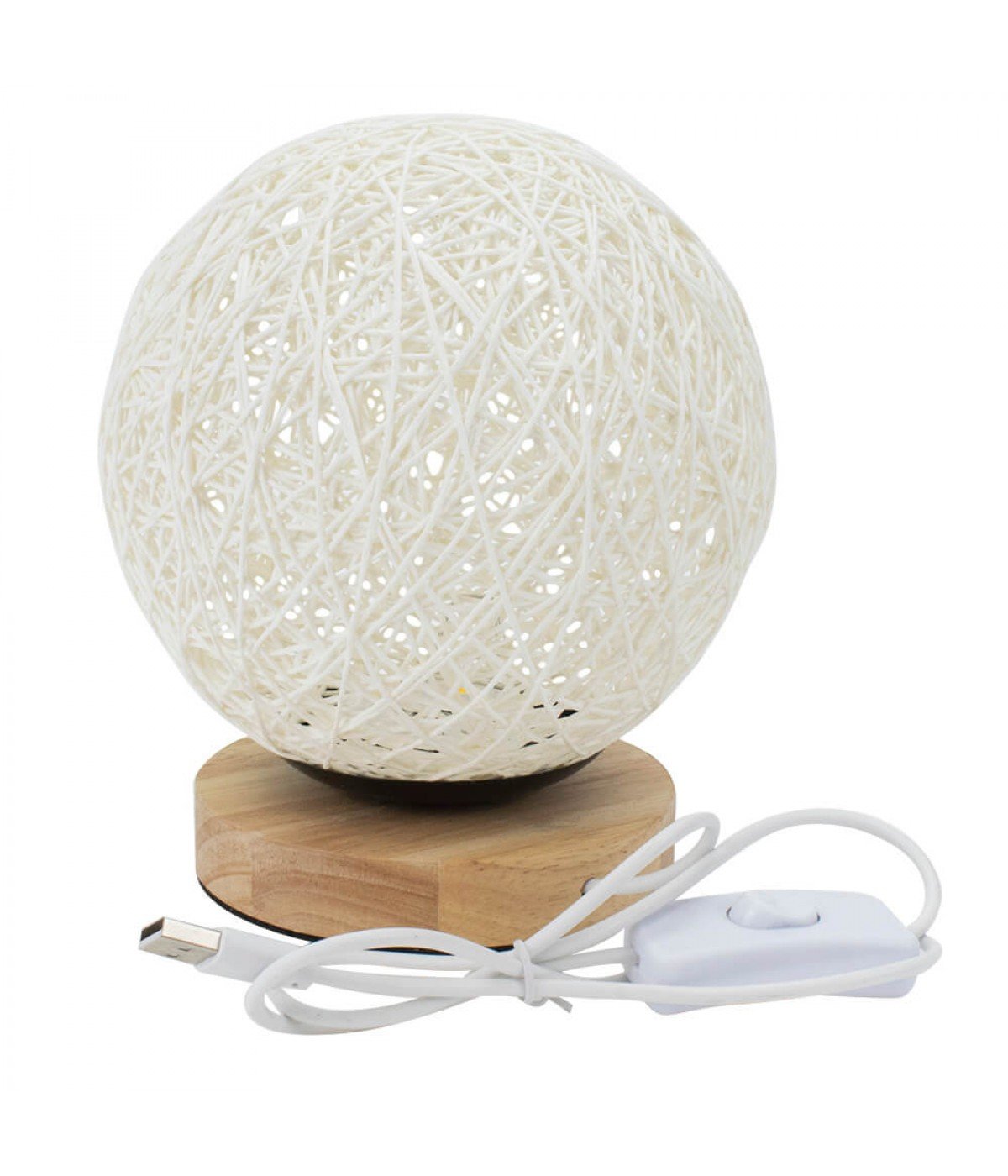 Luminária Bola Branca 18x15x15cm - 2