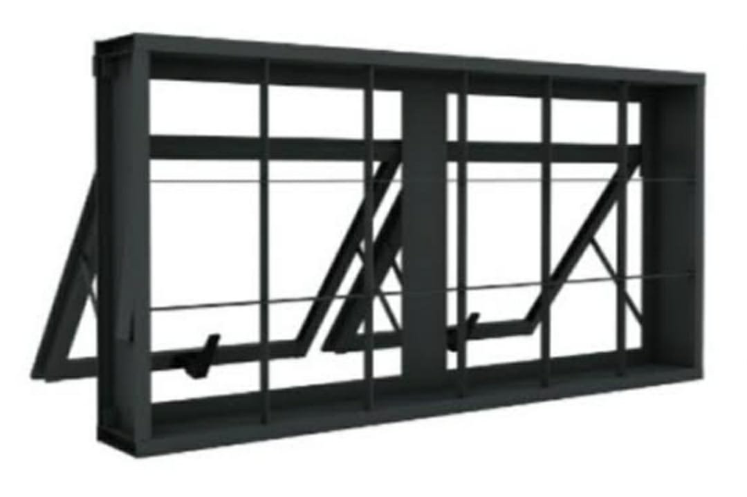 Janela Vitro Maxim-ar 100x60 Req 12cm Horizontal Quadriculada Stander - 1