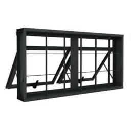 Janela Vitro Maxim-ar 100x60 Req 12cm Horizontal Quadriculada Stander - 1