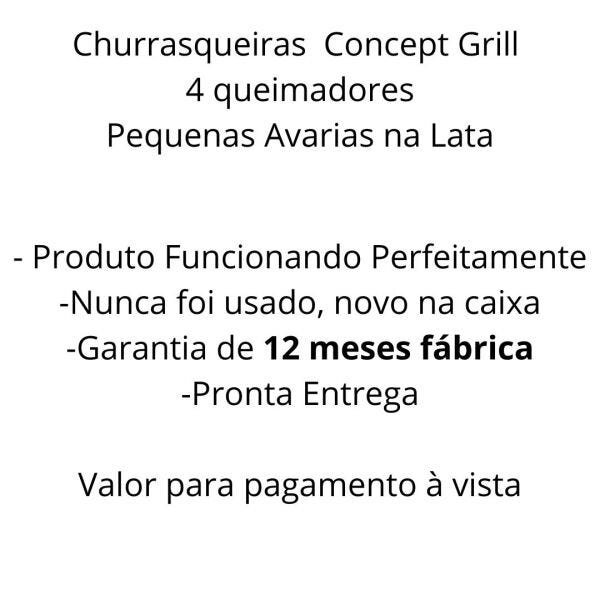 Churrasqueira A Gás Concept Grill 4 Queimadores Pequenas Avarias Unidade C - 6