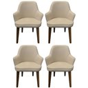 Ver imagem 1 de Kit 4 Cadeiras Decorativa Lara Suede Bege - Dominic Decor