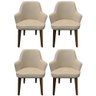 Kit 4 Cadeiras Decorativa Lara Suede Bege - Dominic Decor - 1